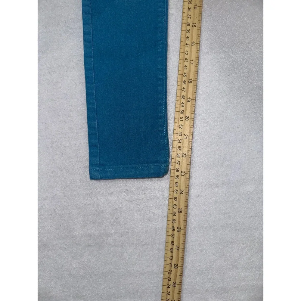 Old Navy Kids Sz 8 Blue Jeans Rockstar Jeggings‎ Adjustable Waist Stretch Teal